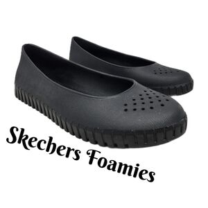 Skechers Foamies Womens Sz 9 Water & Slip Resistant Black Flexible Flats Casual
